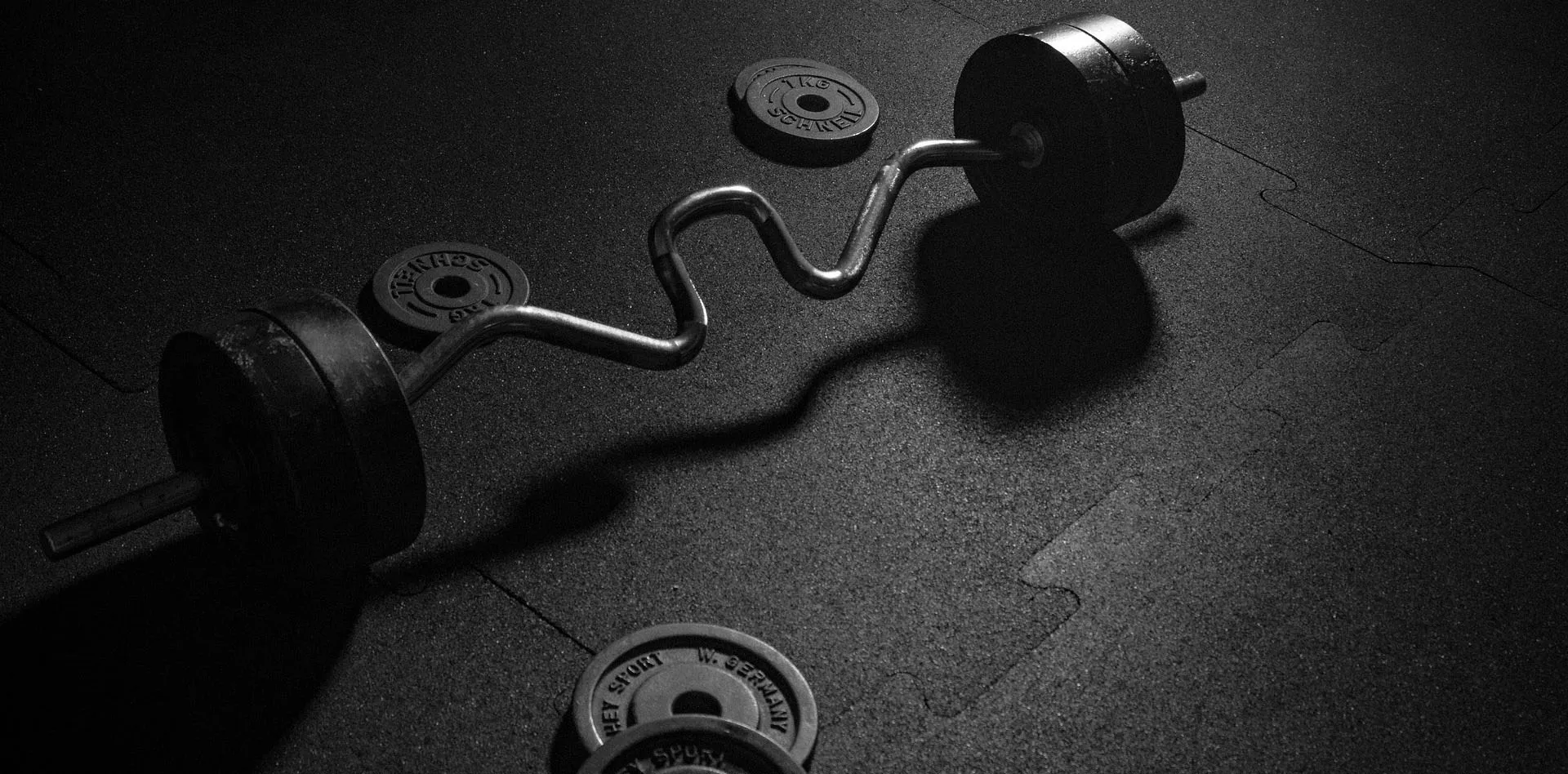 Barbell on the floor